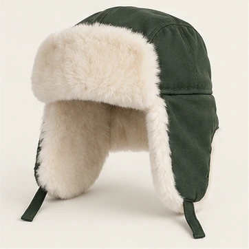 Taiga Classic Ushanka in Forest Green, earflaps down